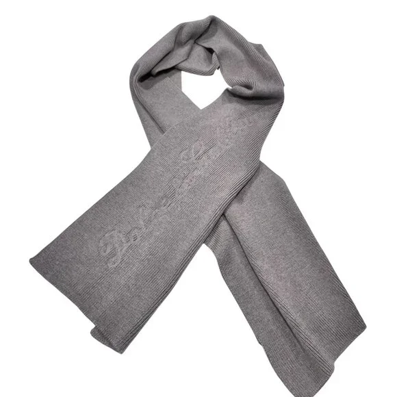 Dolce & Gabbana Gray Knit Scarf Cashmere flat rib knit scarf in Grey for Women  main image 4